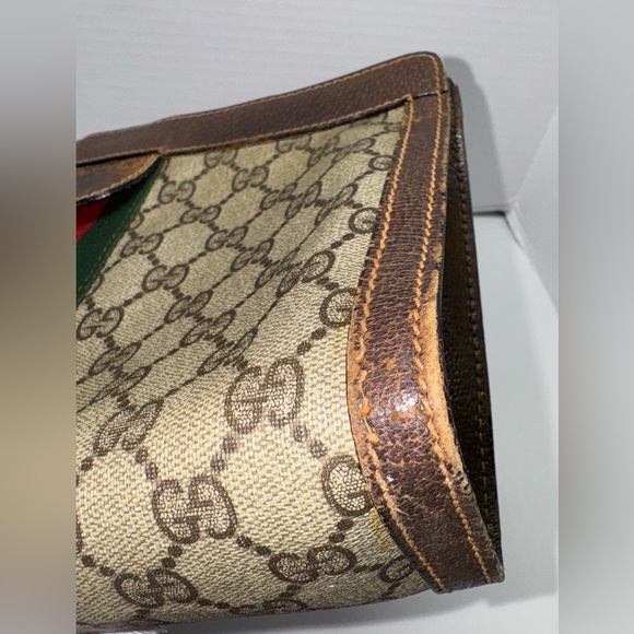 Vintage Gucci Clutch Bag Brown PVC - Picture 12 of 15